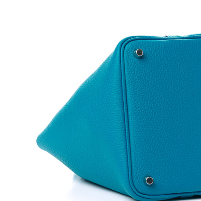Hermes Taurillon Clemence Swift Eclat Picotin Lock 18 PM Bleu Frida Rose Mexico 8 of 11
