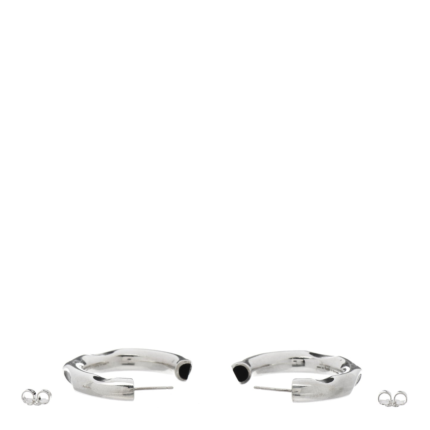 Sterling Silver Wood Frank Gehry Tube Hoop Earrings
