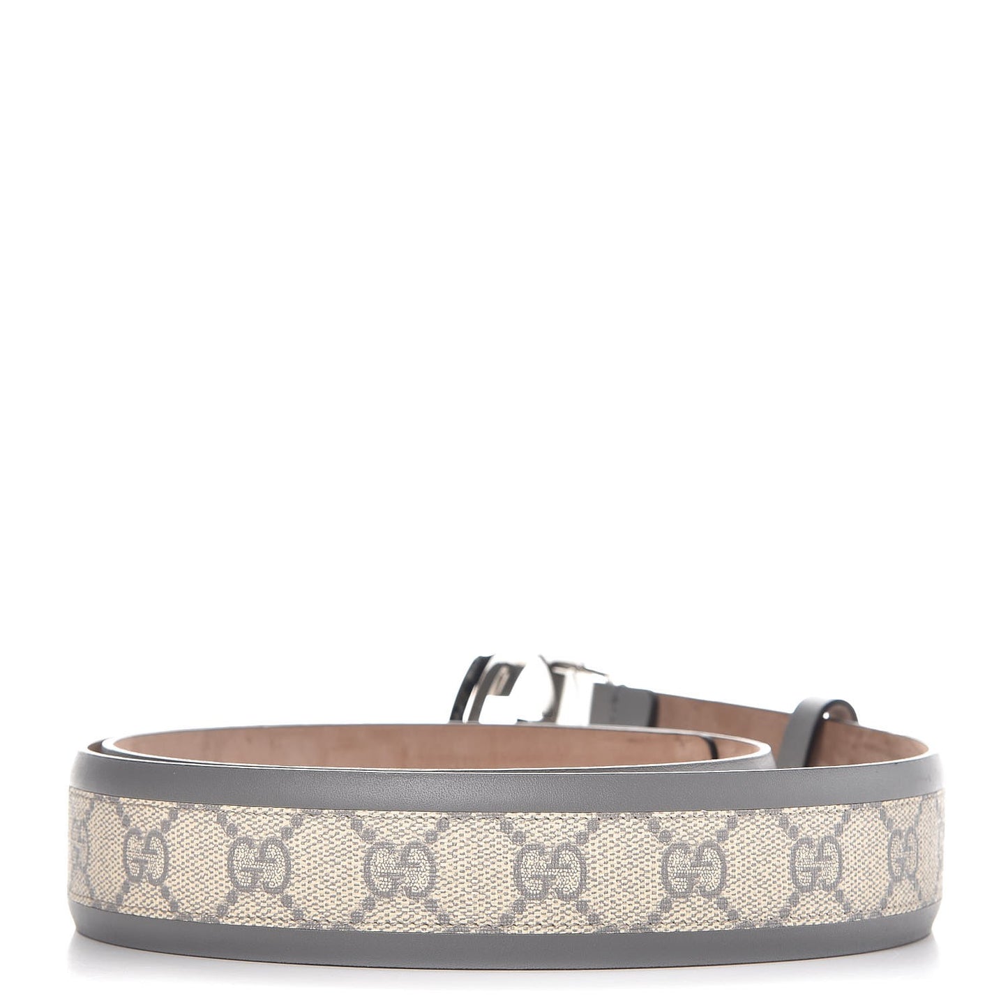 GG Supreme Monogram Selleria Interlocking G 40mm Belt 100 40 Ecru Grigio
