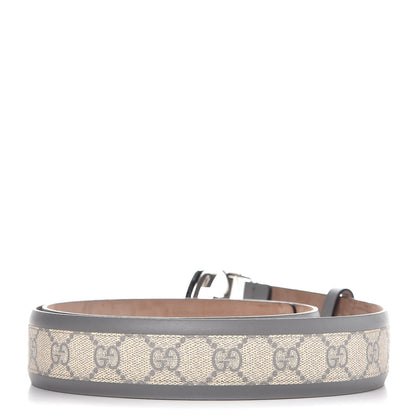 Gucci GG Supreme Monogram Selleria Interlocking G 40mm Belt 100 40 Ecru Grigio 3 of 7