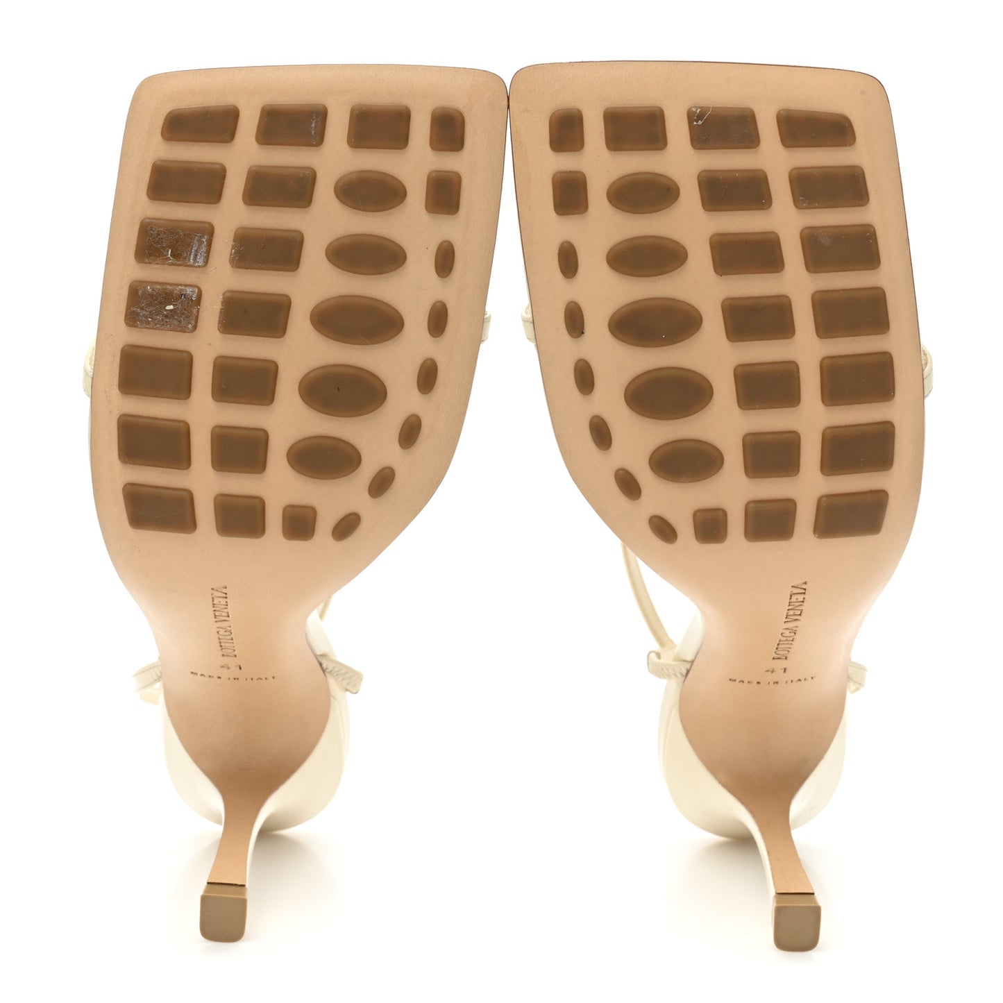 Lambskin Studded Stretch Multi Strap 90mm Sandals 41 Sea Salt
