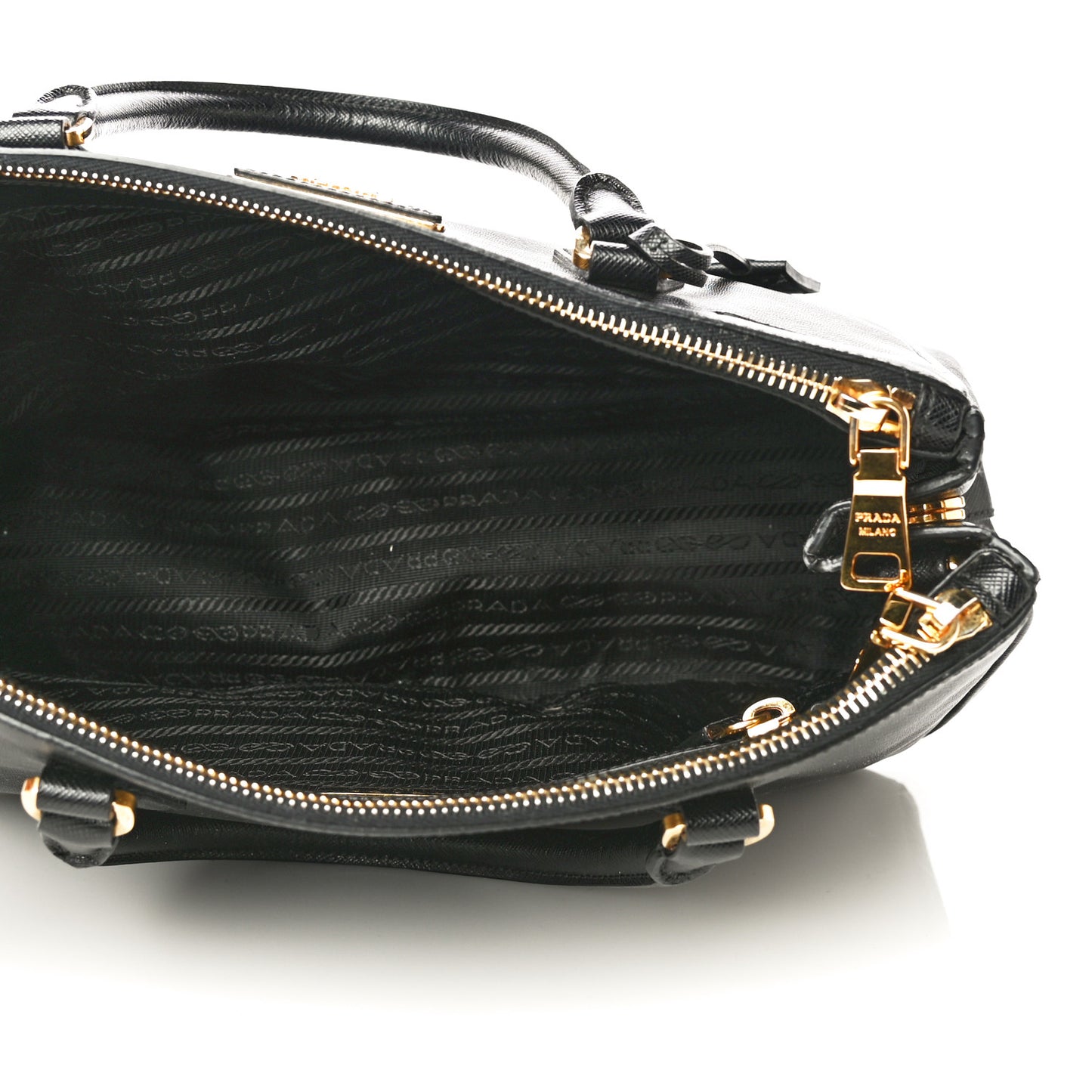 Saffiano Small Galleria Double Zip Tote Black