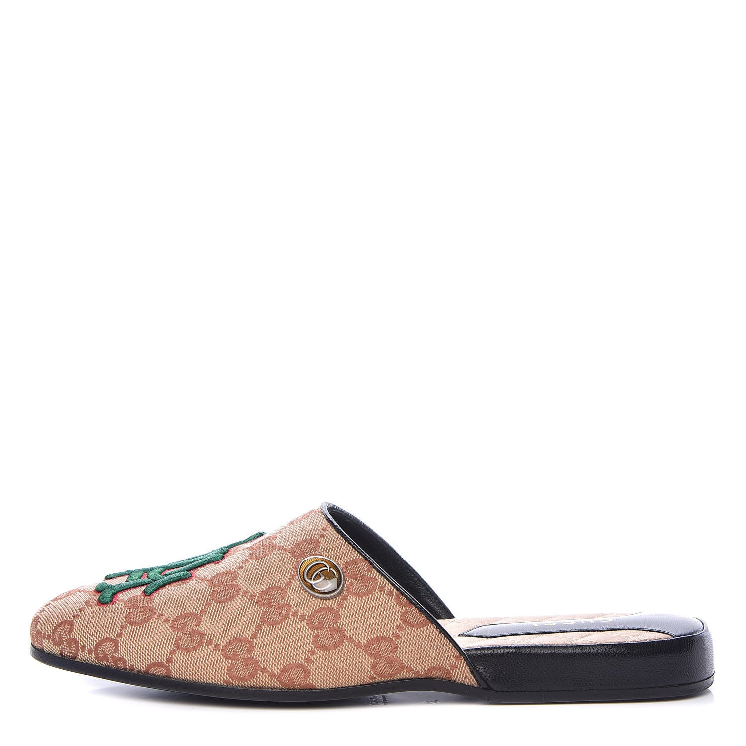 Gucci X MLB GG Monogram LA Dodgers Embroidered Womens GG Slippers 37 Beige Ruggine 1 of 11