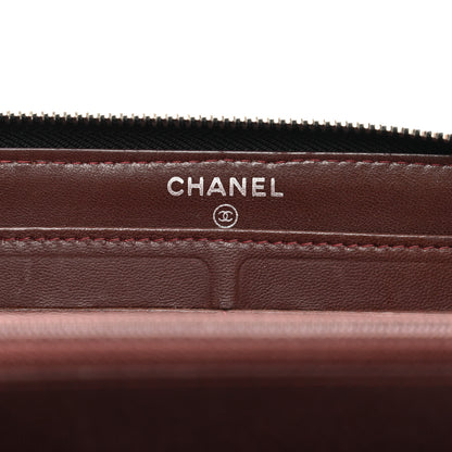 Chanel Lambskin Quilted Large Gusset Zip Around Wallet Black 6 of 8