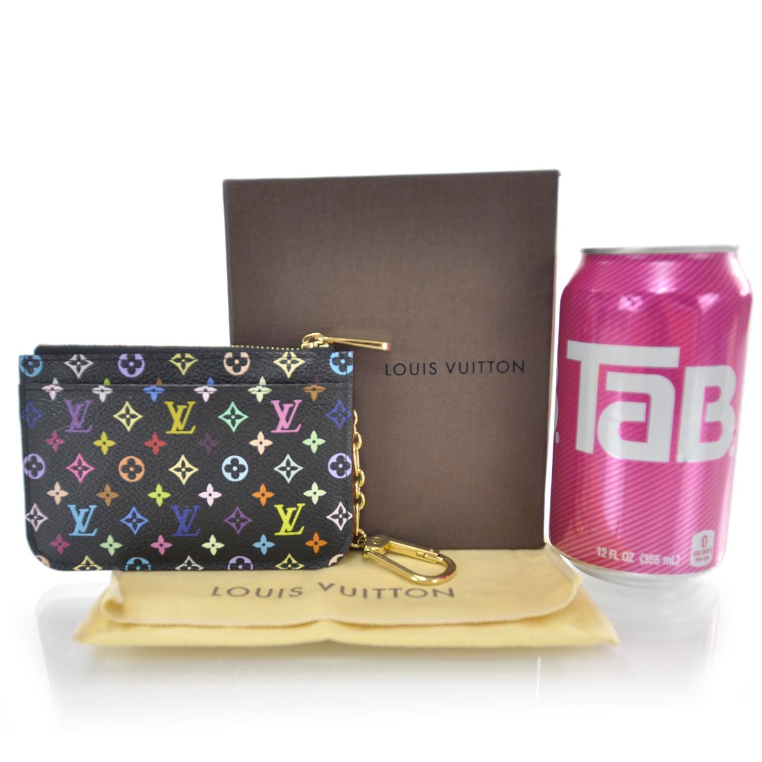 Louis Vuitton Monogram Multicolor Key Pouch Black Violet 2 of 7
