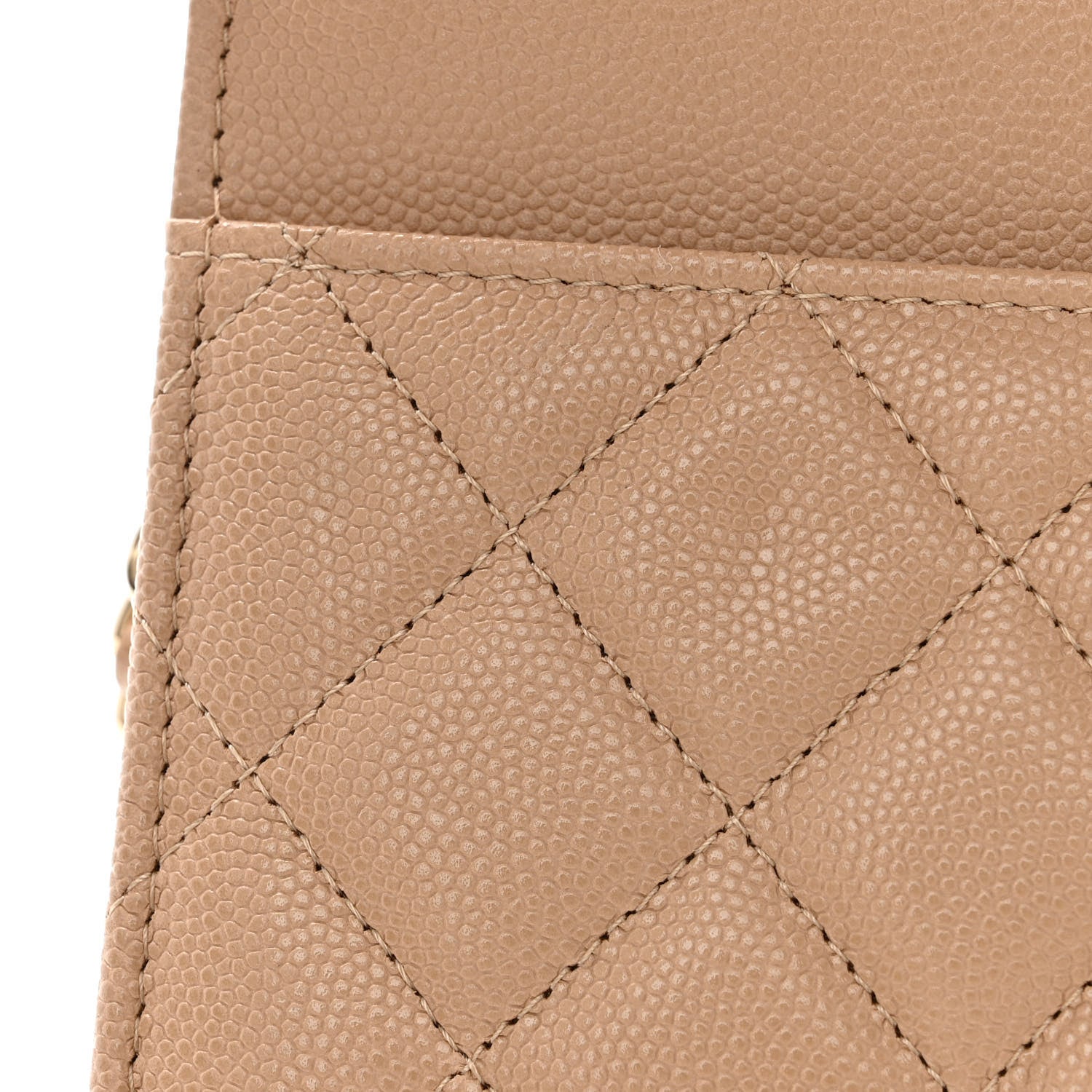 Chanel Caviar Quilted Crystal CC Wallet On Chain WOC Beige 12 of 13
