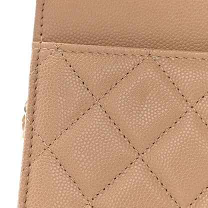Chanel Caviar Quilted Crystal CC Wallet On Chain WOC Beige 12 of 13