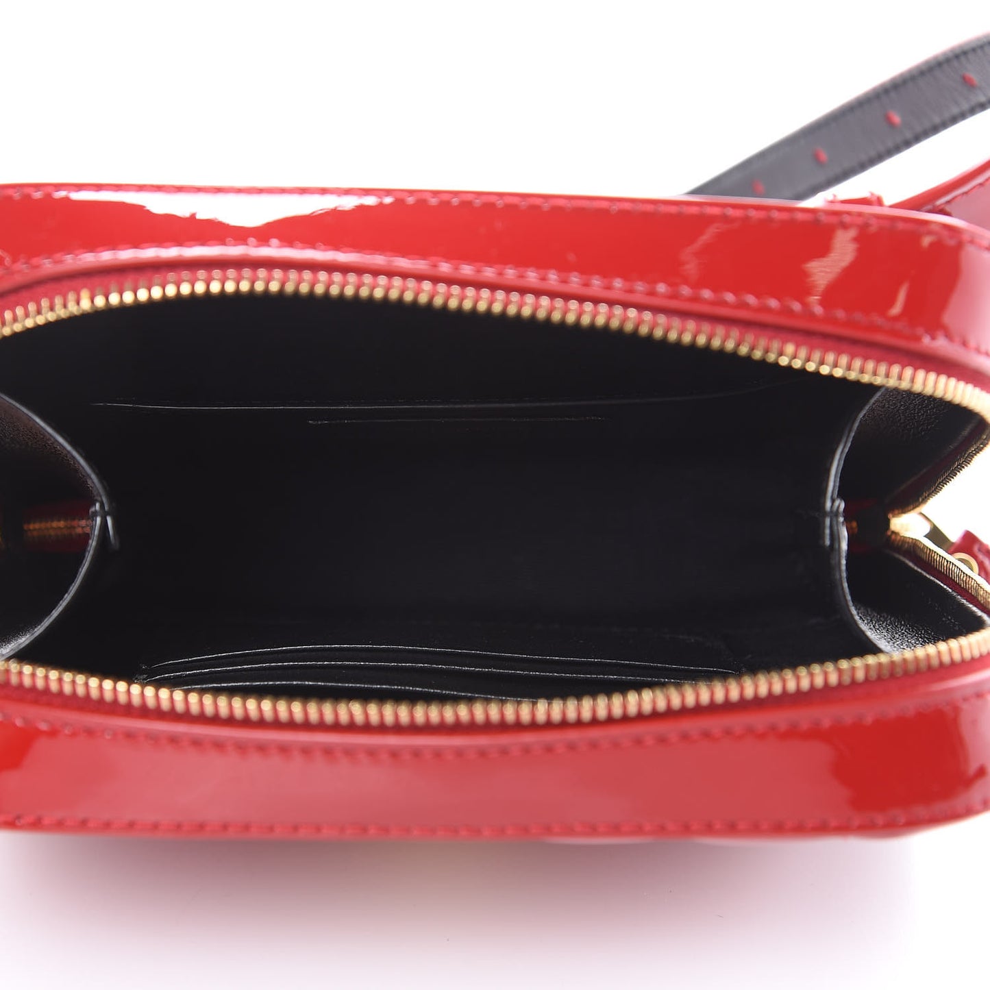 Patent Matelasse Vicky Monogram Belt Bag Red