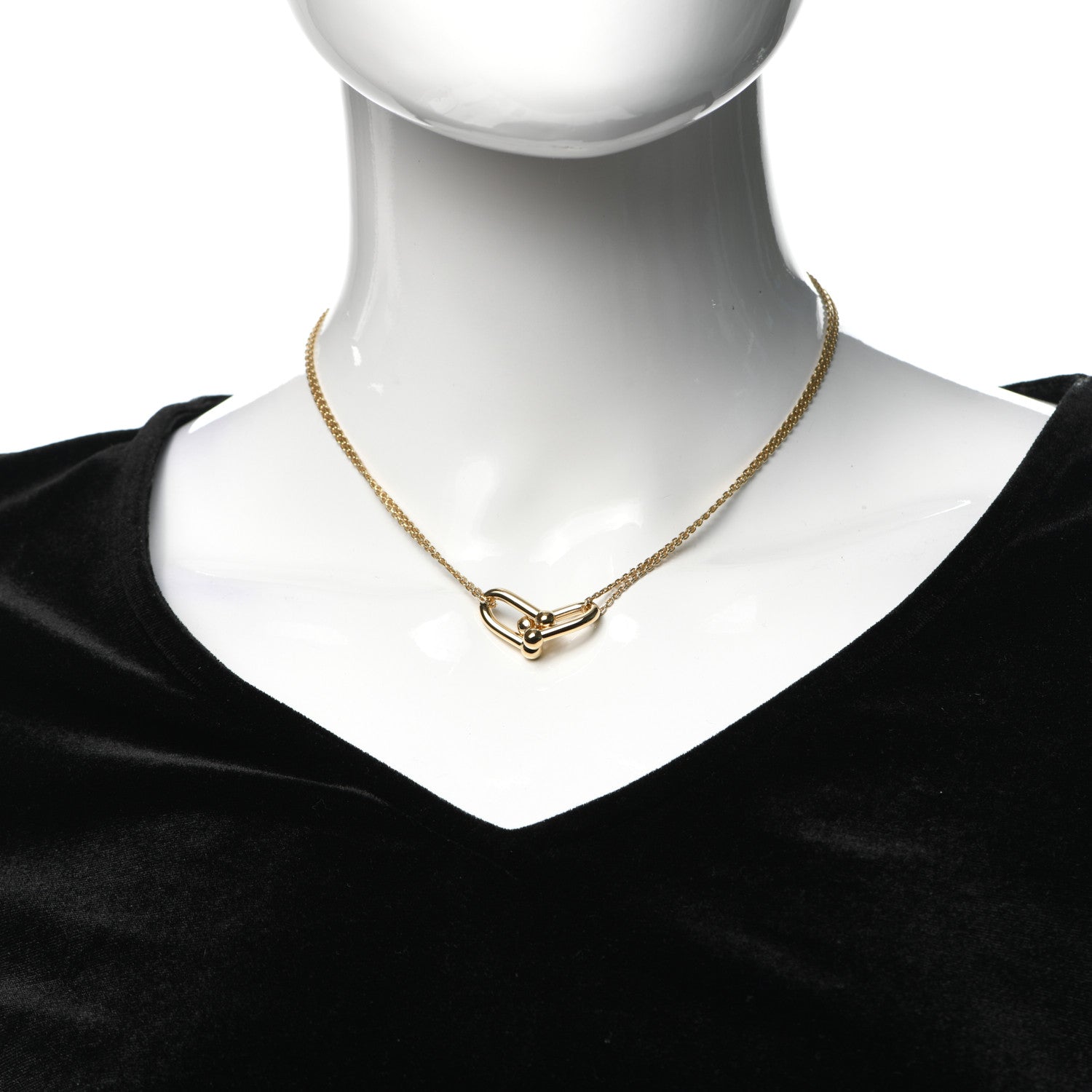 Tiffany 18K Yellow Gold HardWear Double Link Pendant Necklace 3 of 6