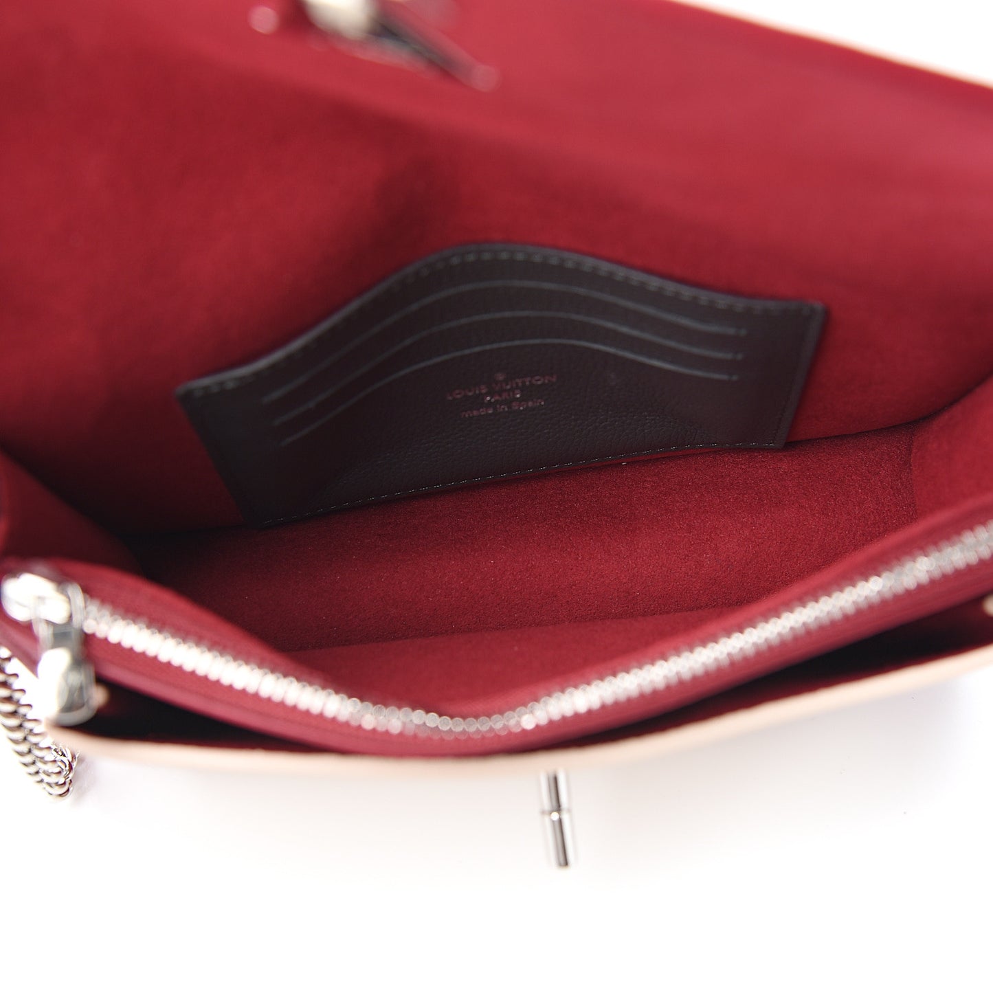 Calfskin My Lockme Chain Pochette Lie De Vin Etain Creme