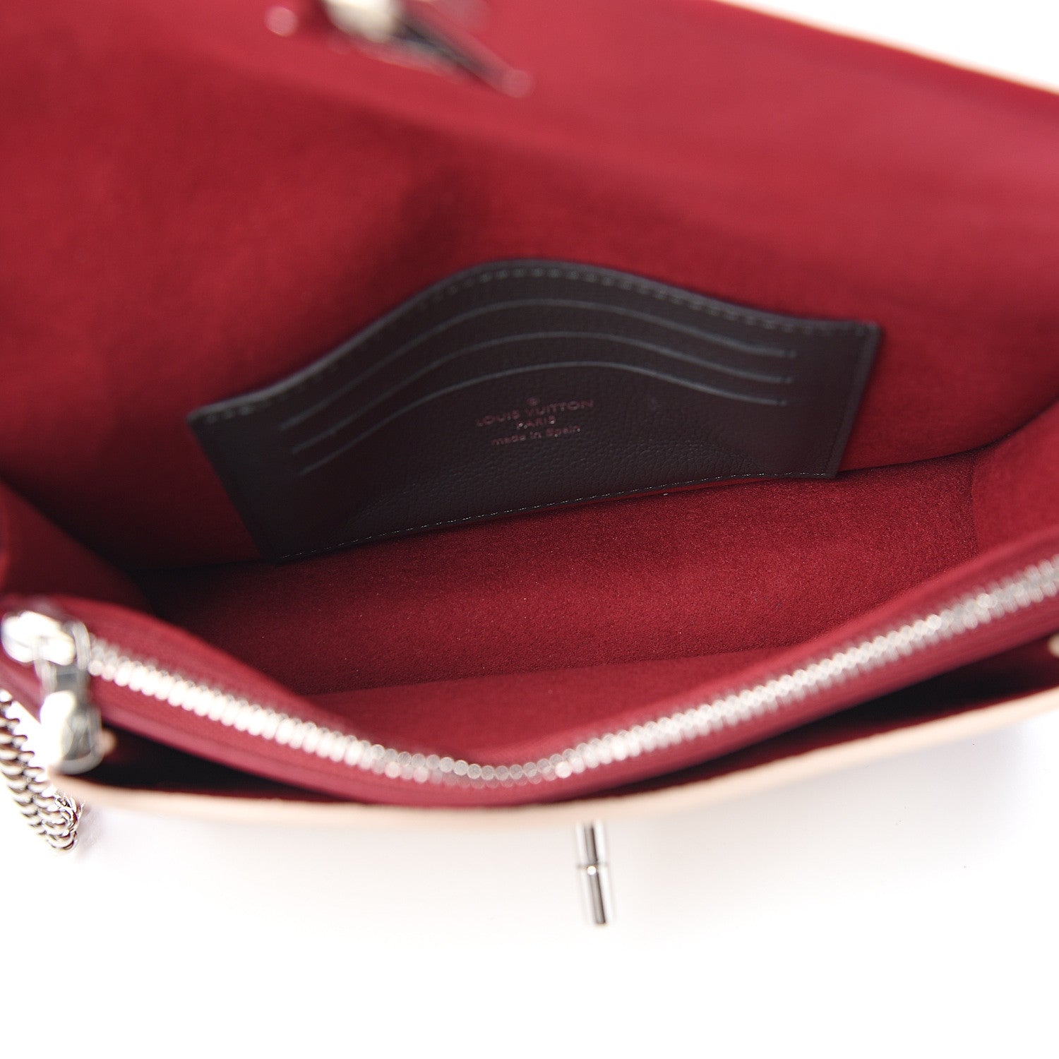 Louis Vuitton Calfskin My Lockme Chain Pochette Lie De Vin Etain Creme 4 of 9