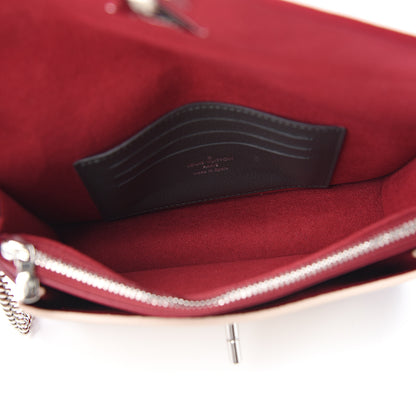 Louis Vuitton Calfskin My Lockme Chain Pochette Lie De Vin Etain Creme 4 of 9