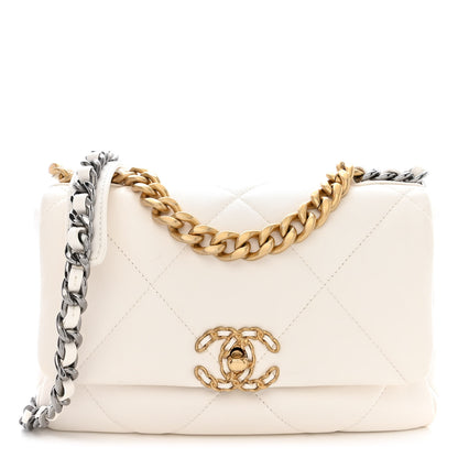 Chanel Lambskin Quilted Medium Chanel 19 Flap White 1 of 10