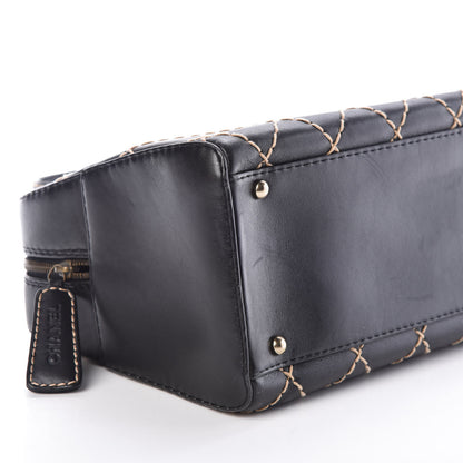 Chanel Calfskin Wild Stitch Top Handle Bag Black 8 of 9