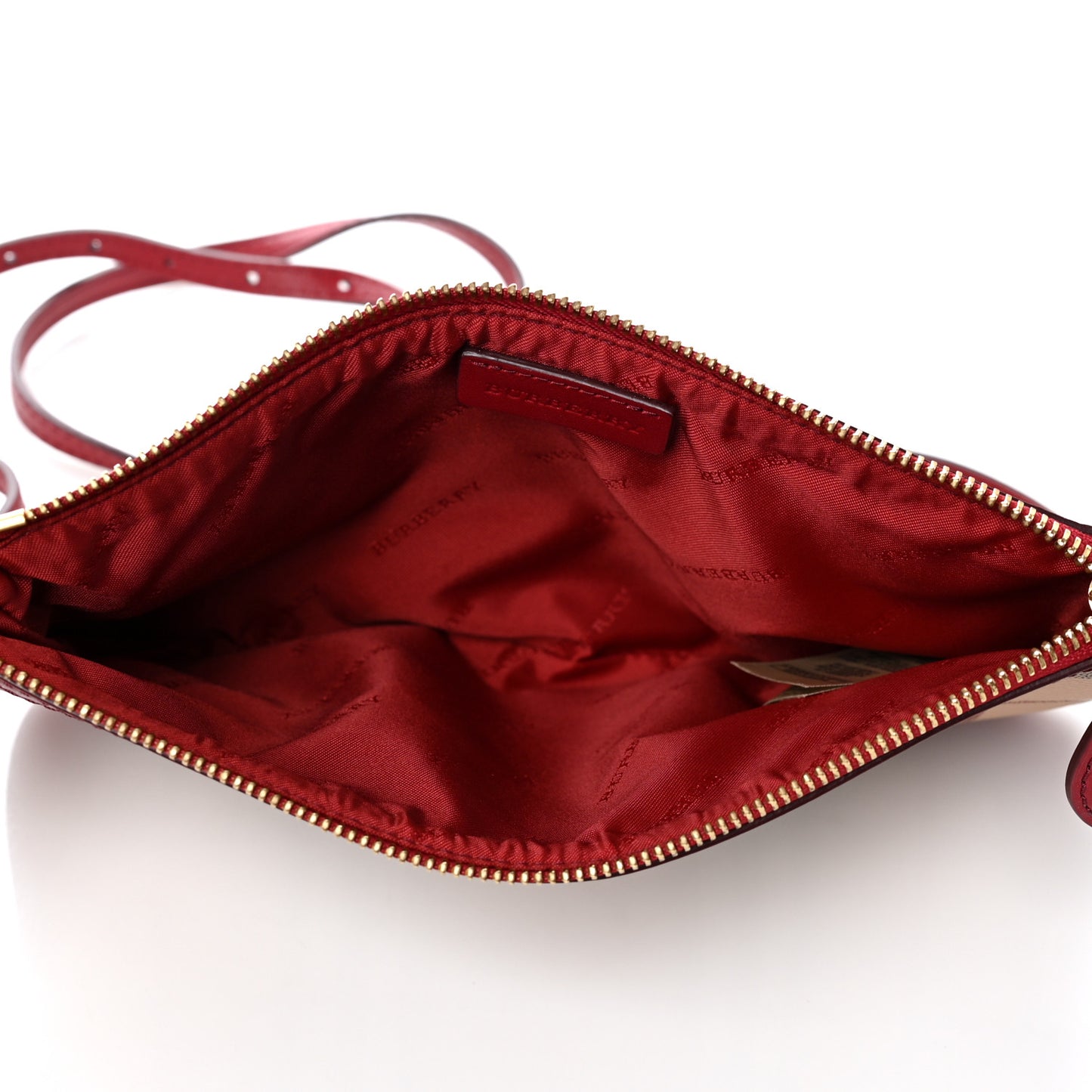 Haymarket Check Small Peyton Crossbody Clutch Bag Military Red