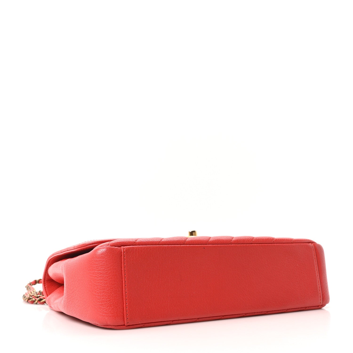 Chanel Shiny Goatskin Diagonal Quilted Small Flap Red 4 of 10