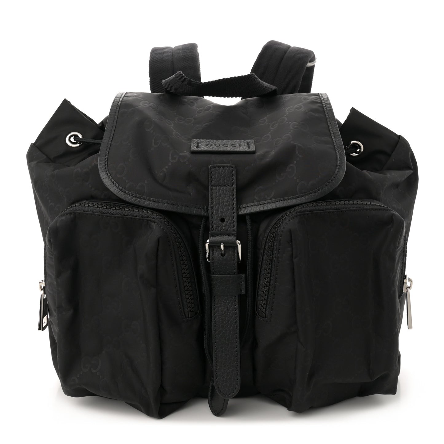 Nylon Monogram Medium Light Single Buckle Backpack Black