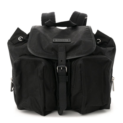Gucci Nylon Monogram Medium Light Single Buckle Backpack Black 1 of 11