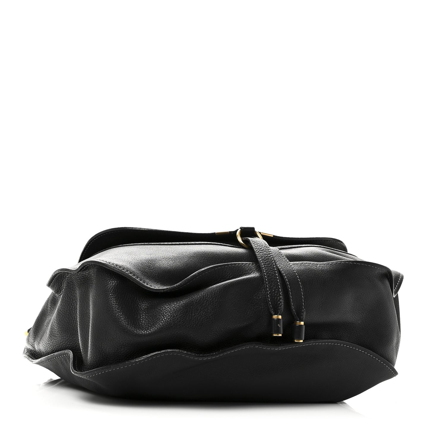 Calfskin Large Marcie Satchel Black