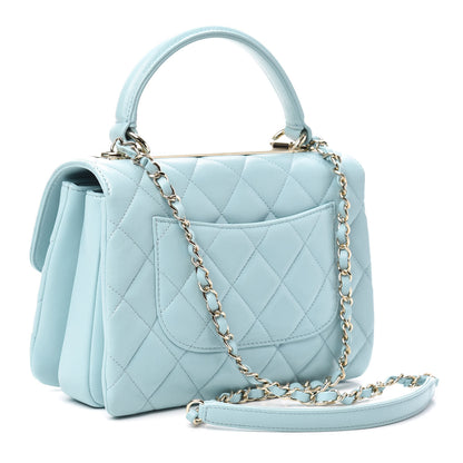 Chanel Lambskin Quilted Small Trendy CC Flap Dual Handle Bag Light Blue 3 of 10
