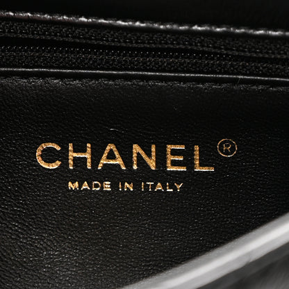 Chanel Shiny Lambskin Quilted Coco Trip Flap Bag Black 6 of 11