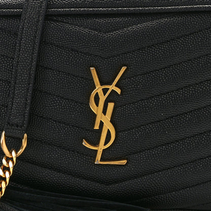 Saint Laurent Grain De Poudre Matelasse Monogram Mini Lou Camera Bag Black 8 of 12