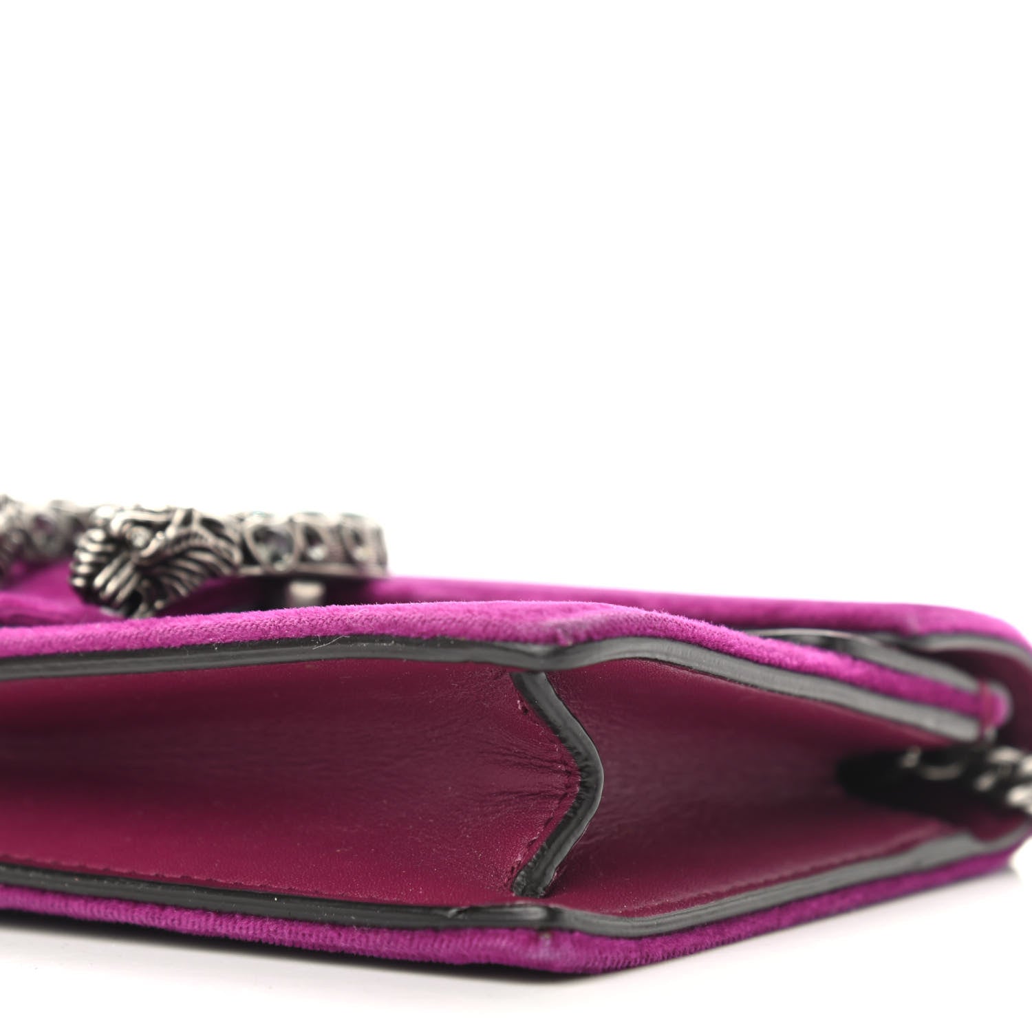 Gucci Velvet Super Mini Dionysus Shoulder Bag Fuchsia Violet Cyclamen 11 of 11