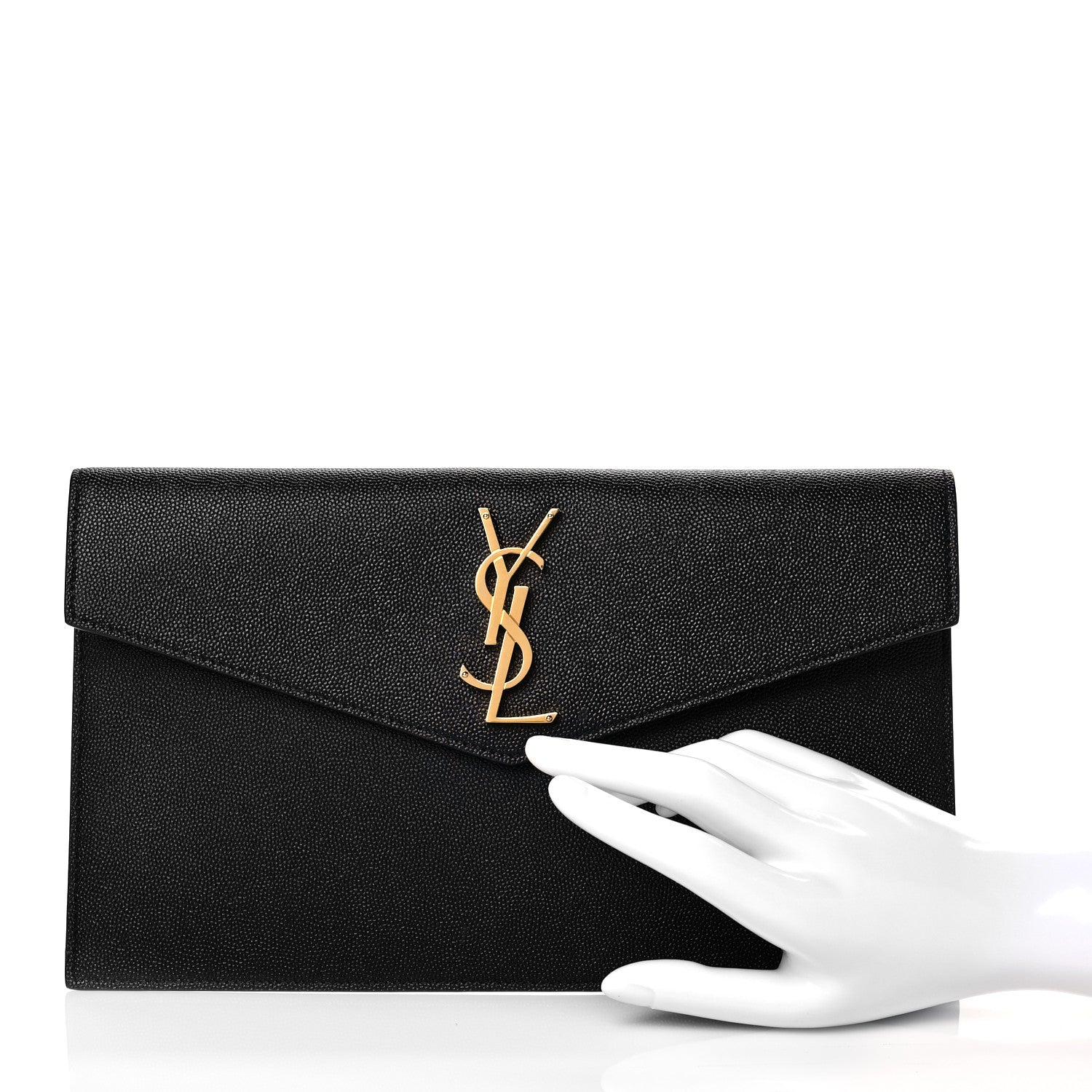 Saint Laurent Grain De Poudre Uptown Pouch Black 2 of 11