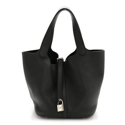 Hermes Taurillon Clemence Picotin Lock 22 MM Black 1 of 13