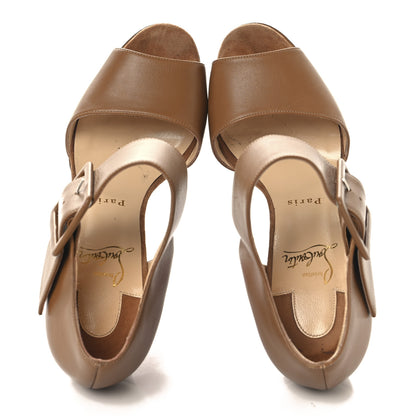 Christian Louboutin Calfskin Haute Retene 140 Platform Sandals 37.5 Noisette 2 of 10