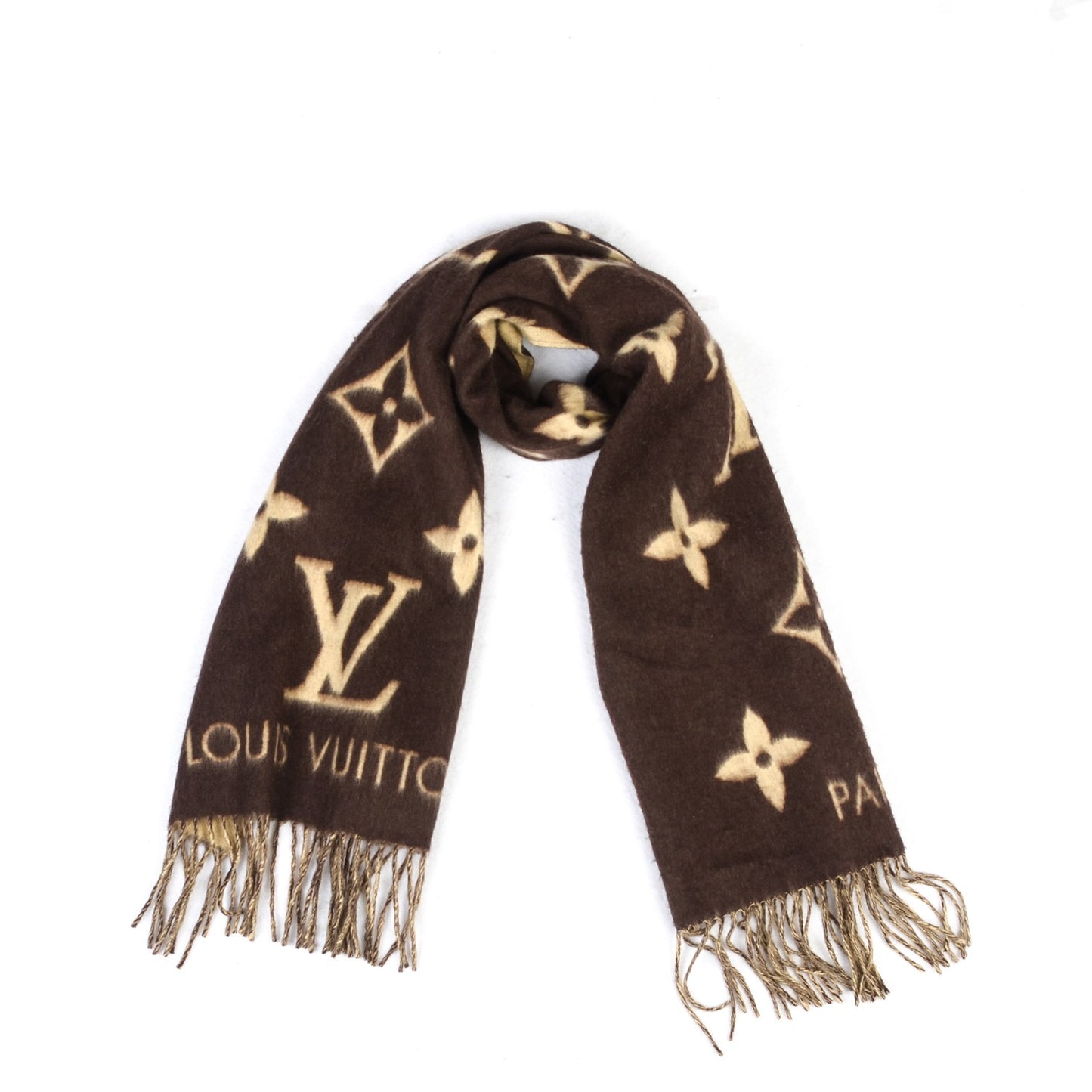 Cashmere Monogram Reykjavik Scarf Brown