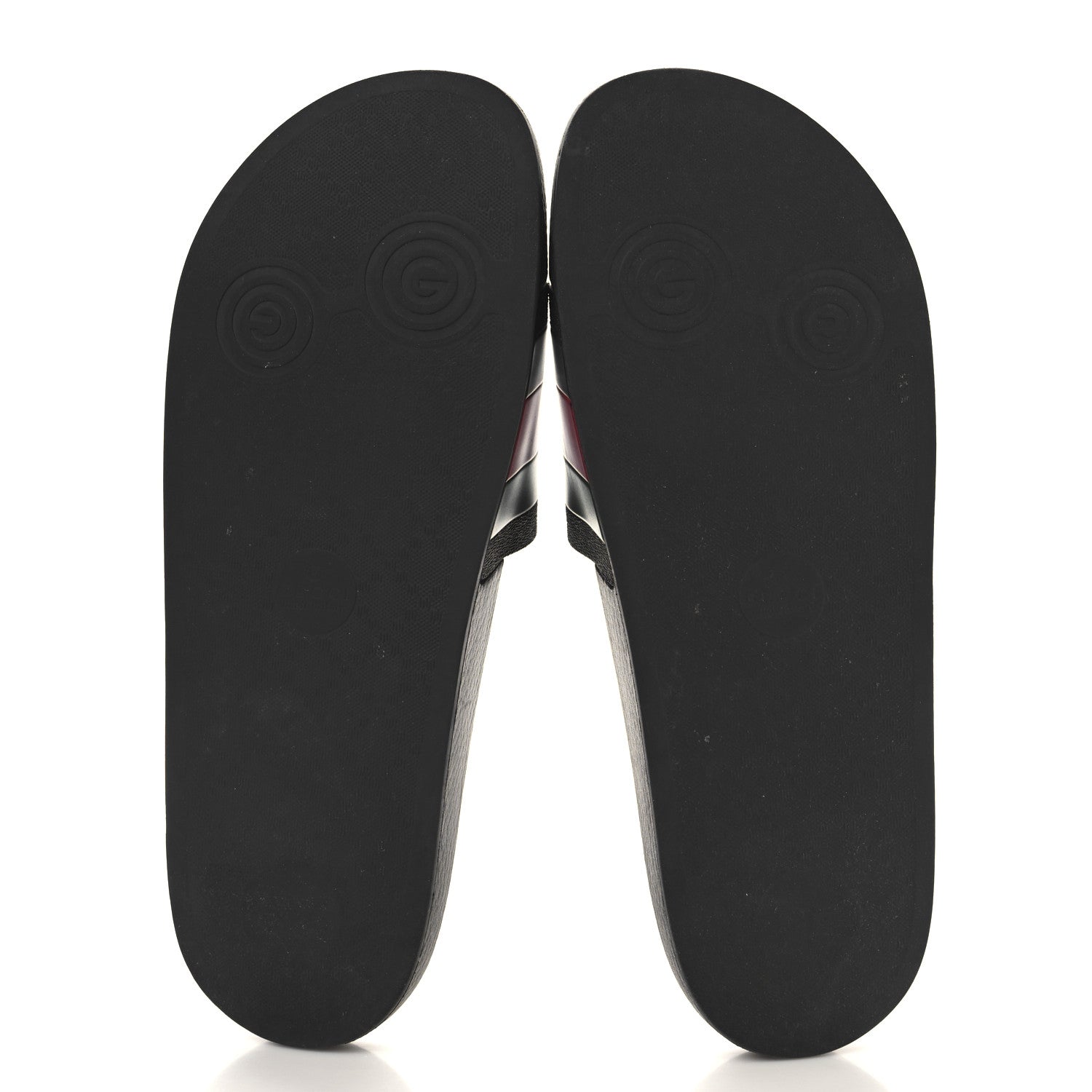 Gucci Rubber Web Mens Pool Slide Sandals 12 Black Green Red 6 of 10