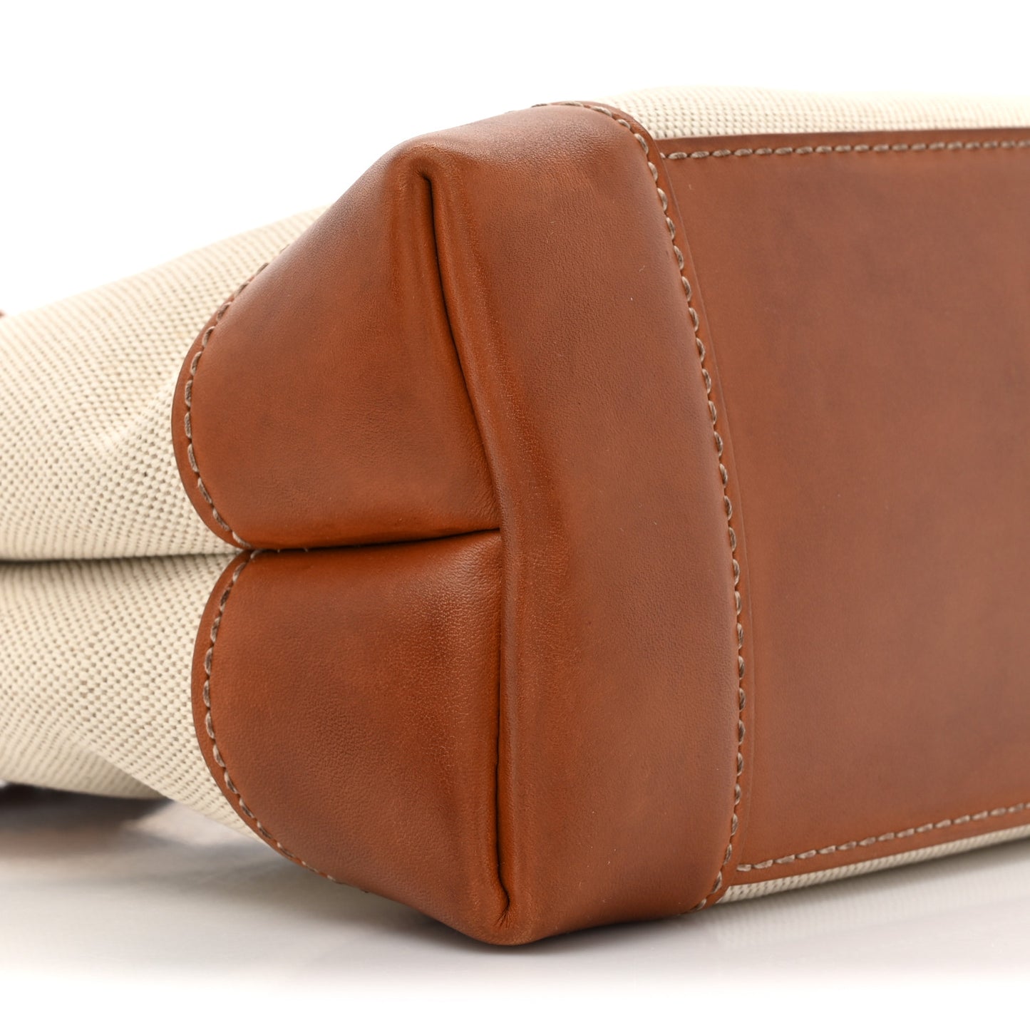Washed Canvas Calfskin Small Andiamo Shoulder Bag Natural Light Wood