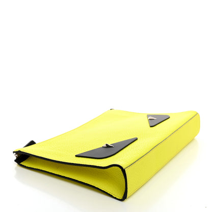 Fendi Cuoio Romano Fluo Metal Bug Eyes Pouch Giallo Fluo Black 4 of 7