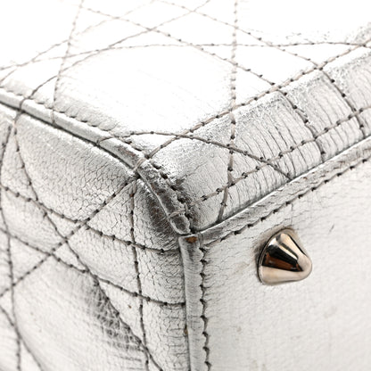 Christian Dior Metallic Grained Calfskin Cannage Small Lucky Badges My Lady Dior Silver 16 of 16