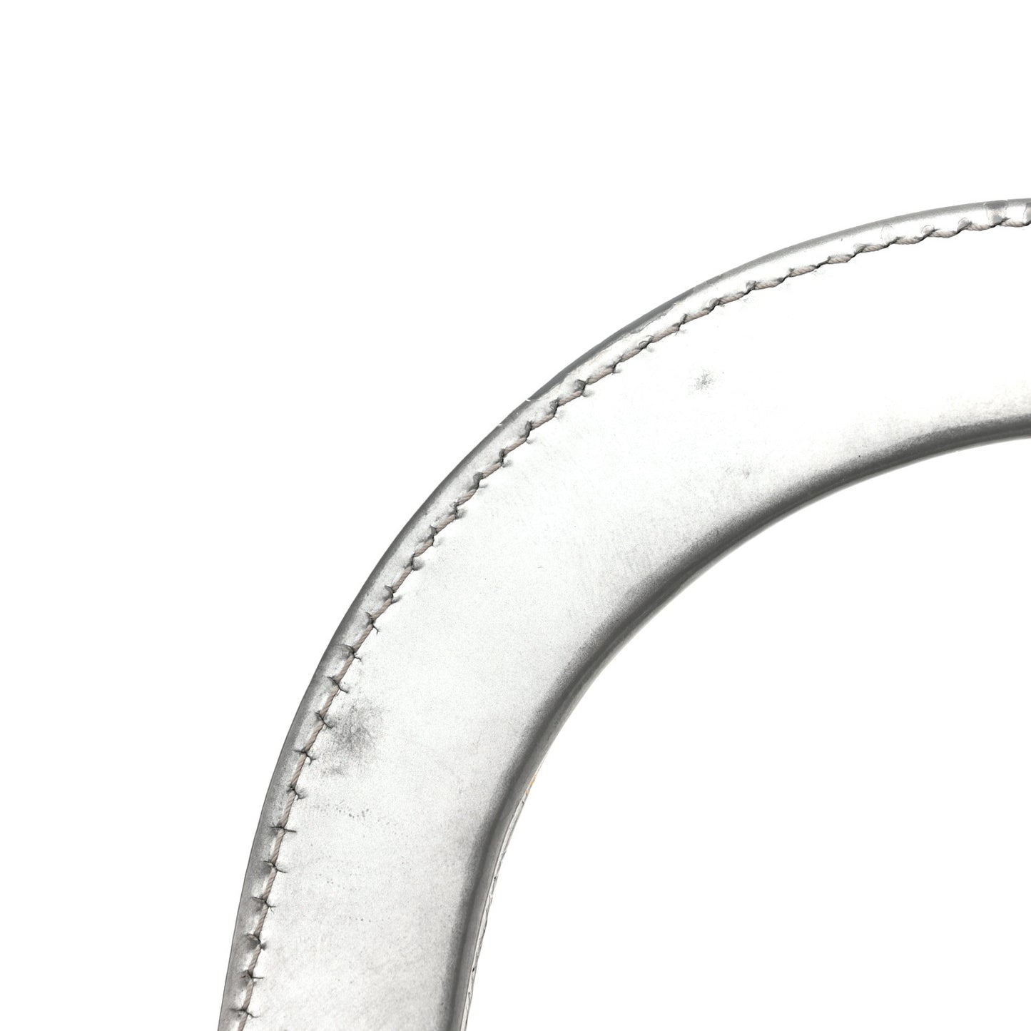 Metallic Patent Micro-Cannage Medium Lady Dior Silver