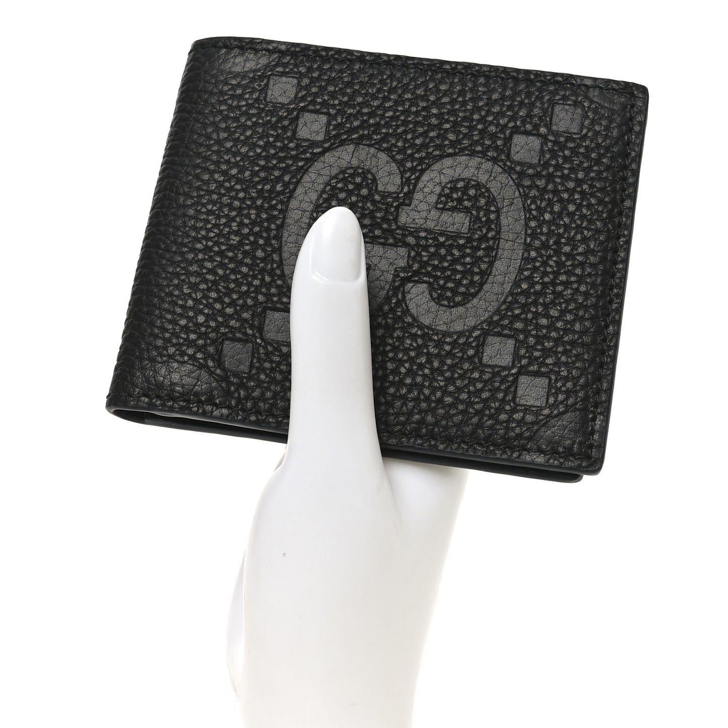 Piuma Calfskin Jumbo GG Embossed Wallet Black