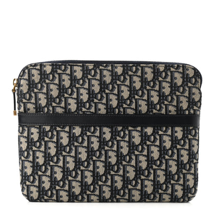 Christian Dior Oblique Pouch Clutch Blue 1 of 6