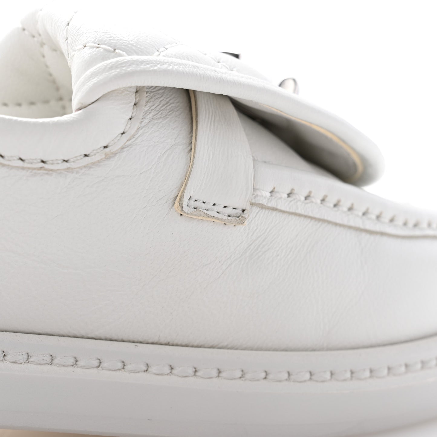 Shiny Lambskin Quilted CC Turnlock Loafers 35.5 White