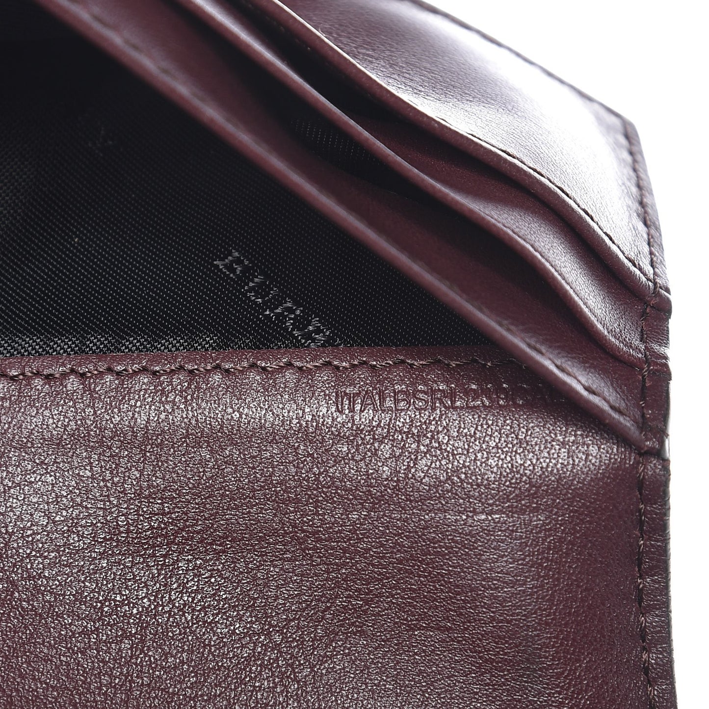 Grainy Calfskin House Check Continental Wallet Mahogany Red