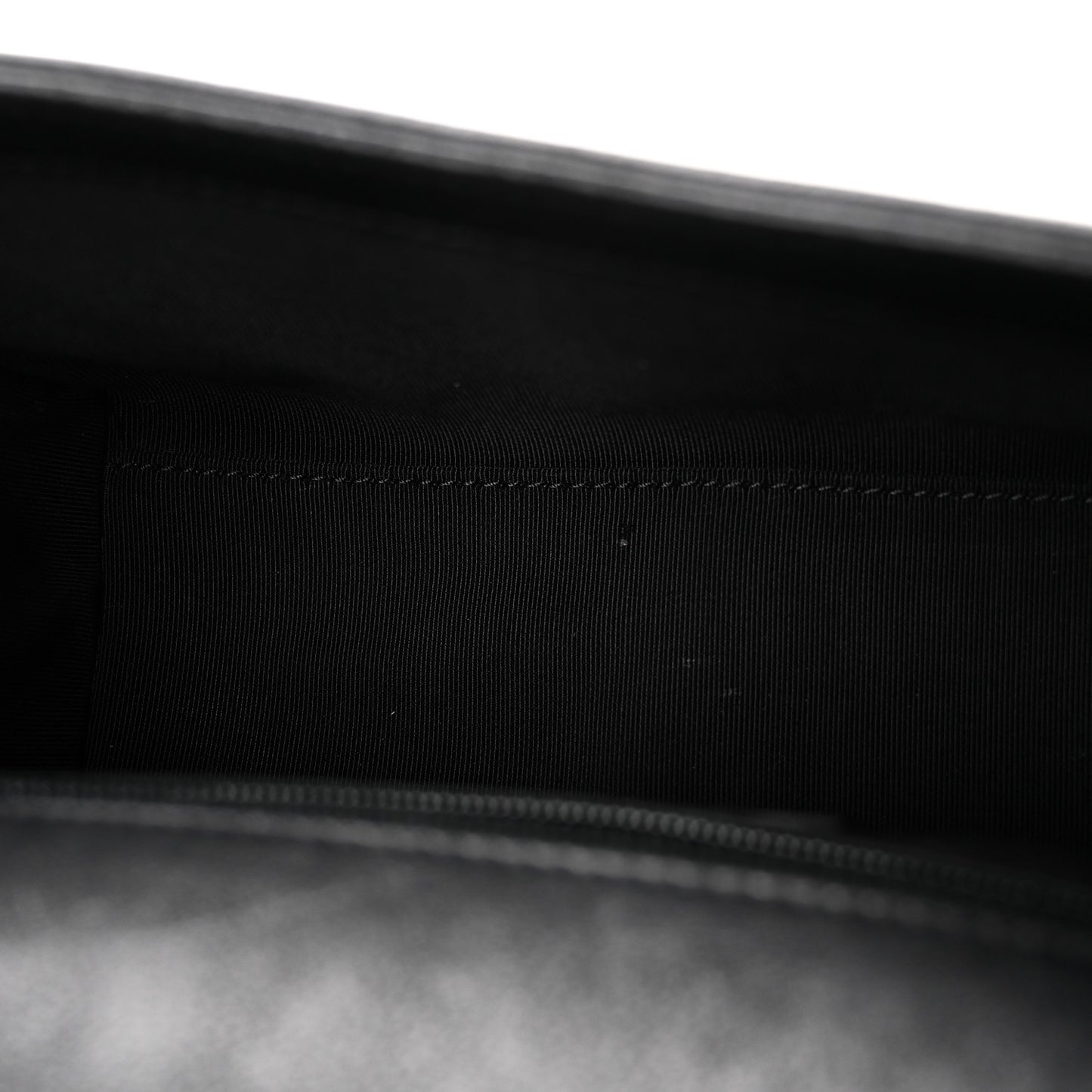 Grained Calfskin Quilted Small Label Click Flap Bag Black