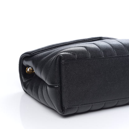 Saint Laurent Grain de Poudre Calfskin Y Quilted Monogram Small Loulou Chain Satchel Black 7 of 9