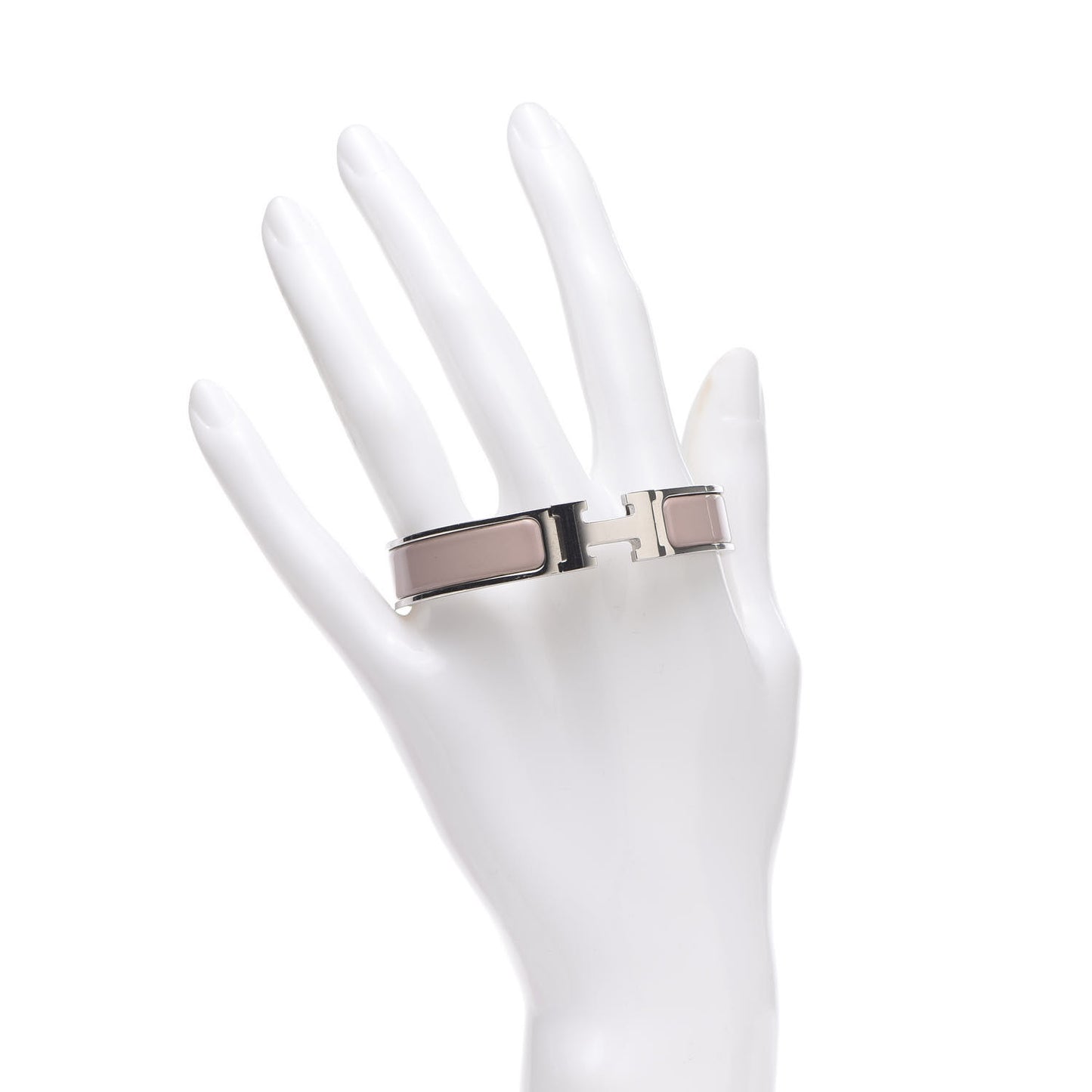 Enamel Narrow Clic Clac H Bracelet PM Rose Poudre