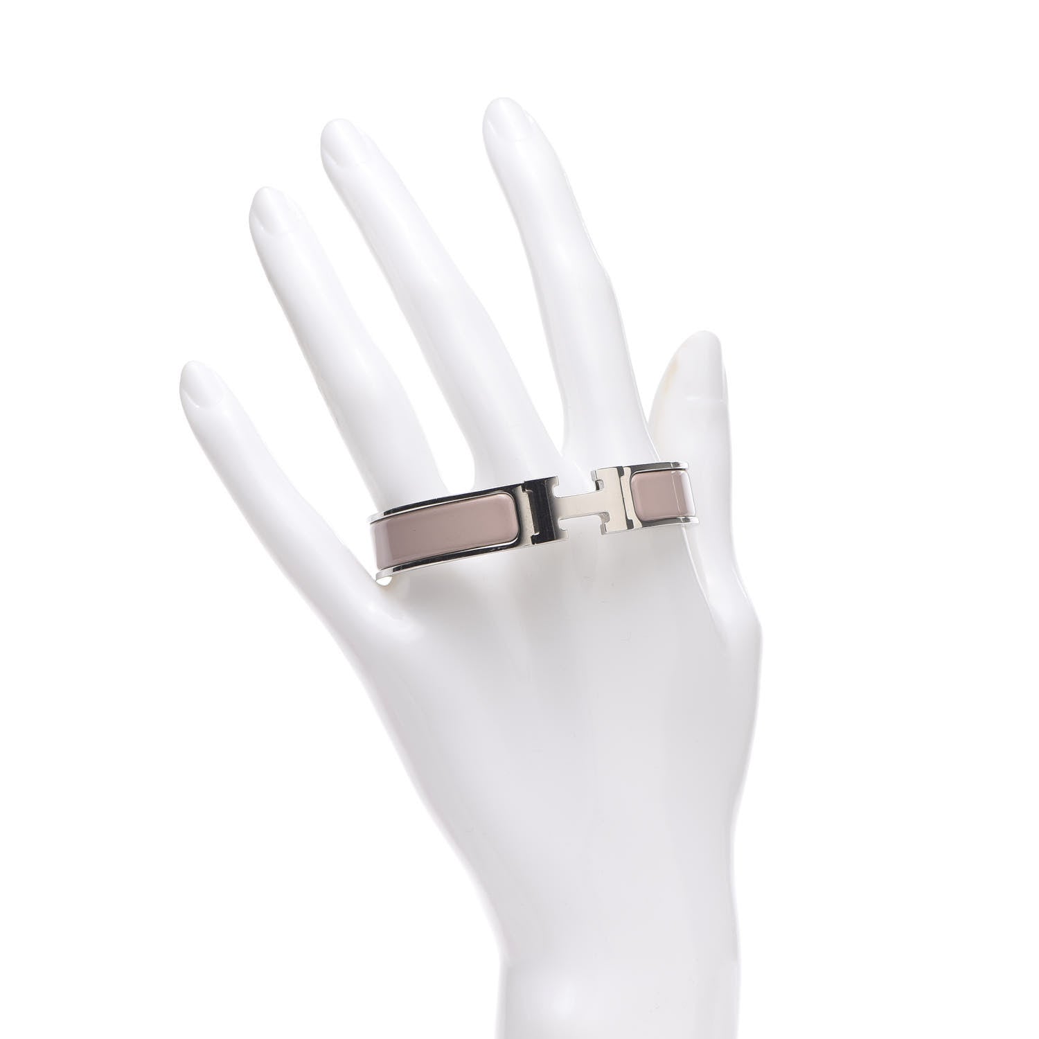 Hermes Enamel Narrow Clic Clac H Bracelet PM Rose Poudre 2 of 4