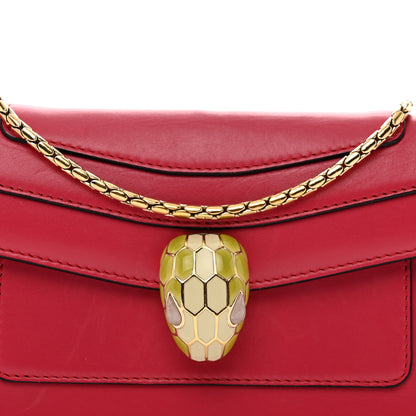 Bulgari Calfskin Serpenti Forever Flap Clutch Ruby Red 5 of 10