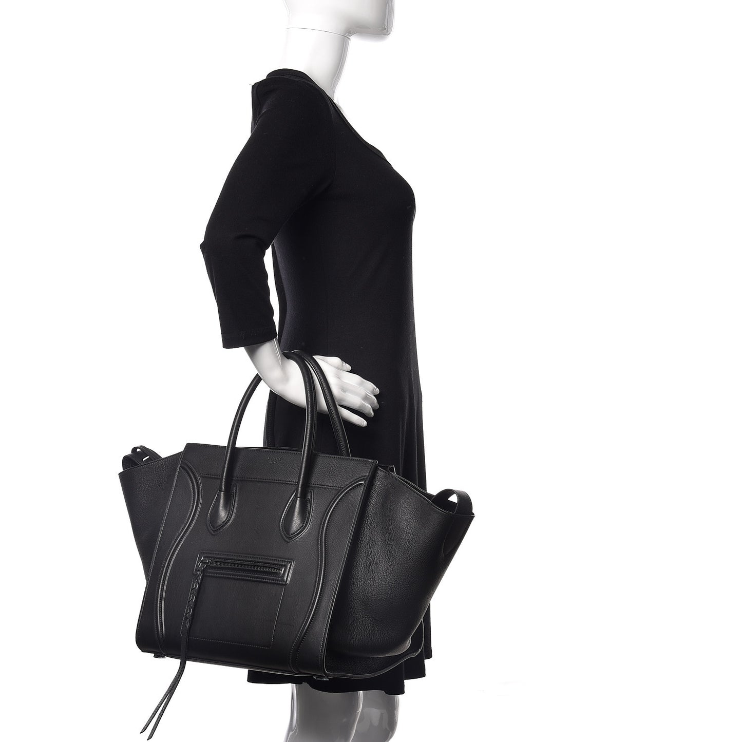 Supple Calfskin Medium Phantom Luggage Black