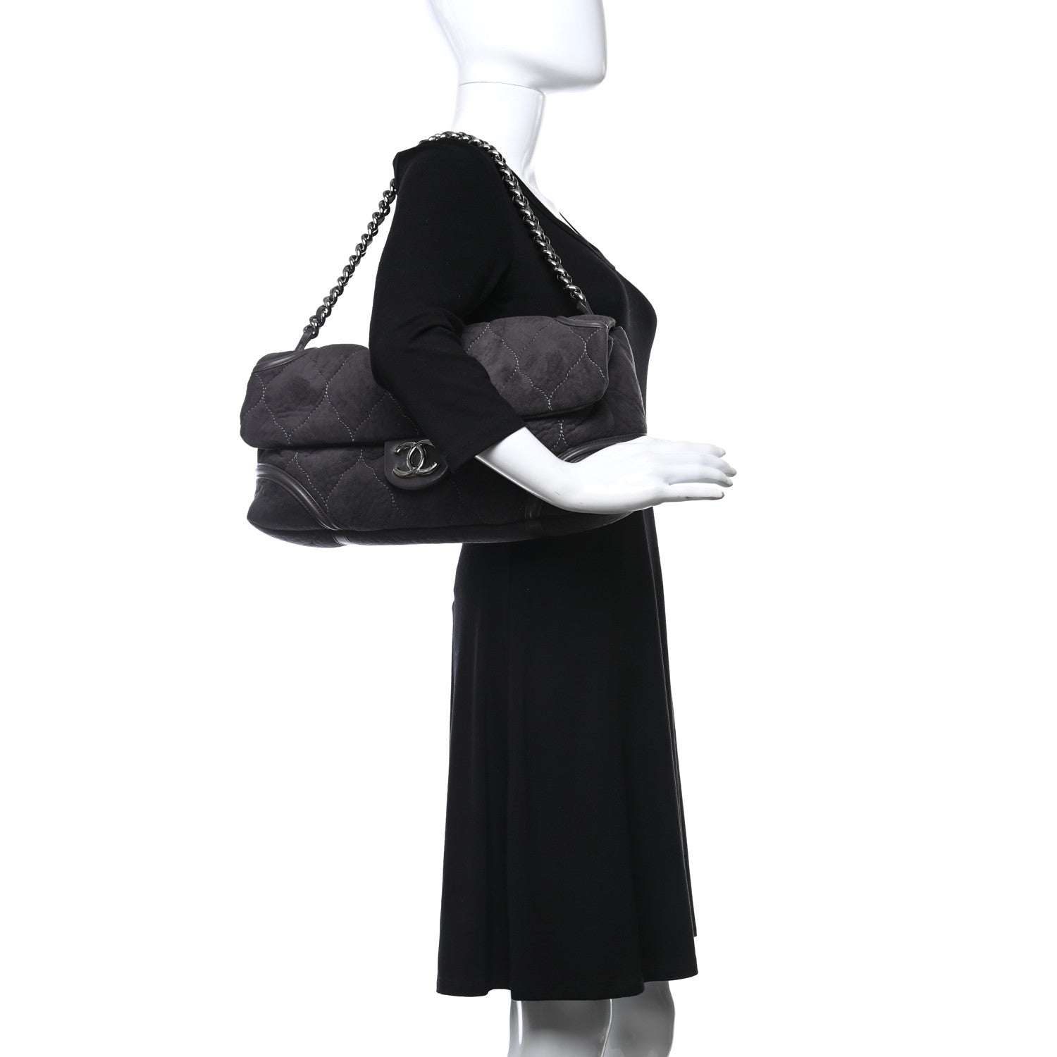Chanel Microsuede Quilted Rodeo Drive Flap Grey 2 of 11