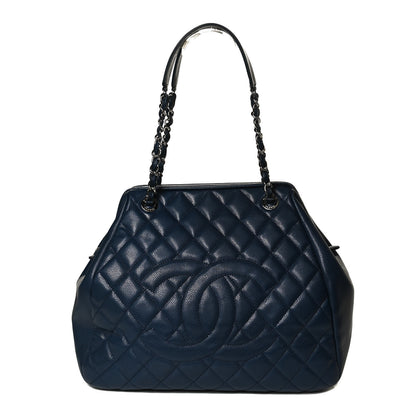 Chanel Caviar Quilted Framed Bowling Bag Blue 1 of 12