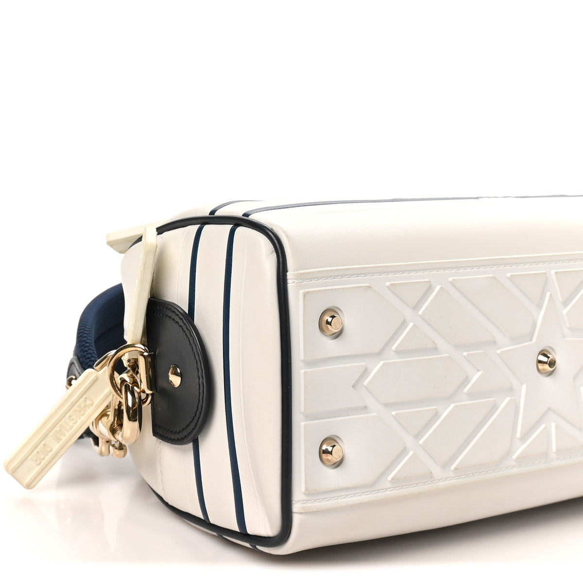 Christian Dior Calfskin Small Dior Vibe Zip Bowling Bag White 9 of 10