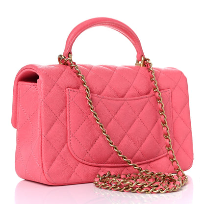 Chanel Caviar Quilted Mini Top Handle Rectangular Flap Pink 3 of 10